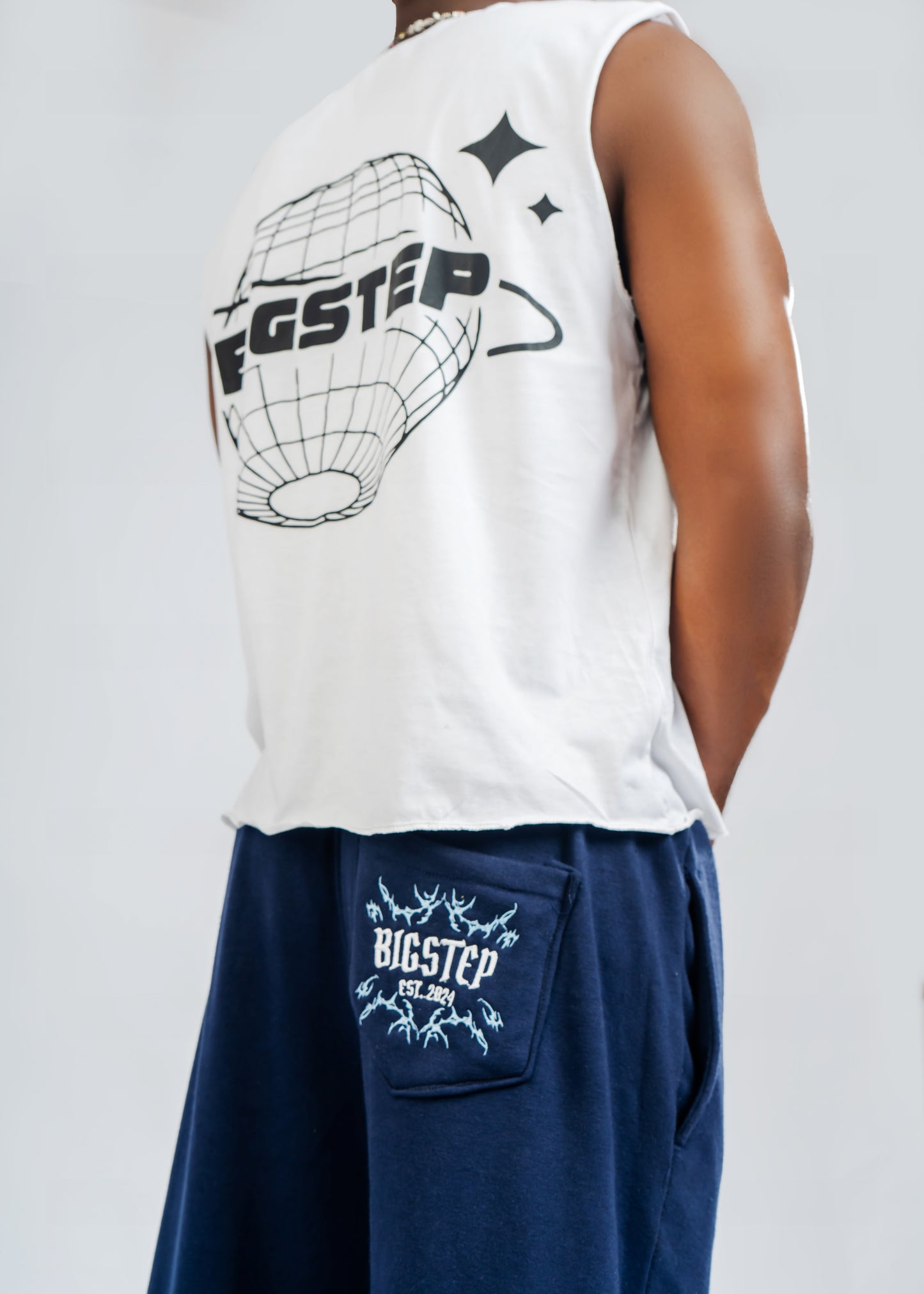 Big Step Crop Tank Top in White