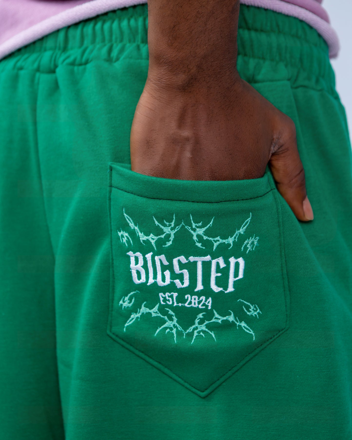 Big Step Crop Joggers in Green
